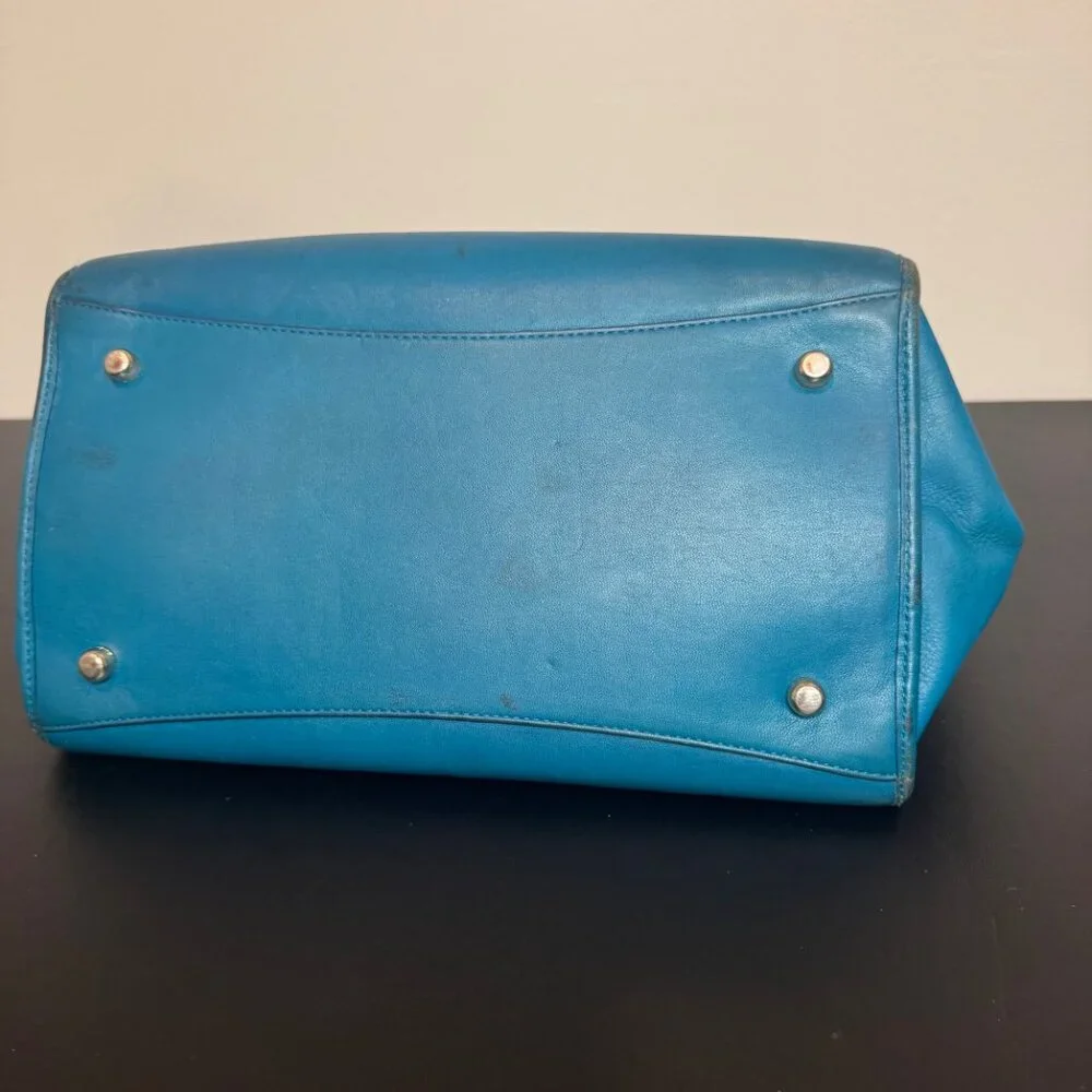 Coach Crosby Carryall Turquoise Leather Handbag - Picture 6 of 13